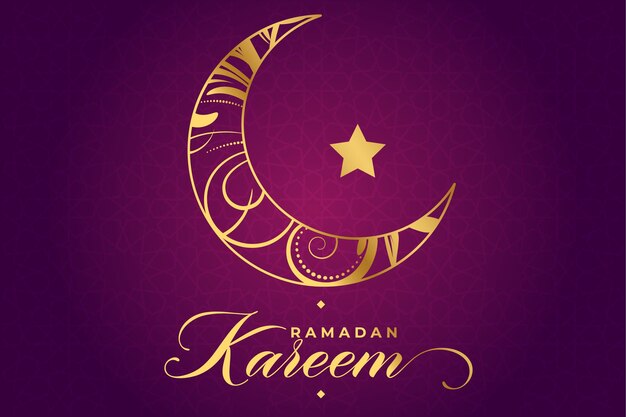 Vector ramadhan eid alfitr tarjeta de felicitación de fondo del calendario islámico con decoración de luna creciente