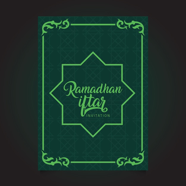 Ramadhan kareem frame e invitación card collection