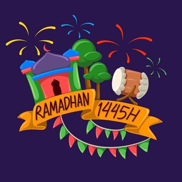 Vector ramadhan kareem (en inglés)