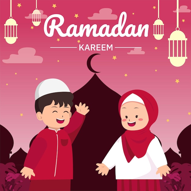 Vector ramadhan kareem (en inglés)