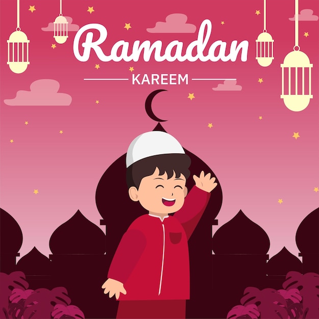 Vector ramadhan kareem (en inglés)