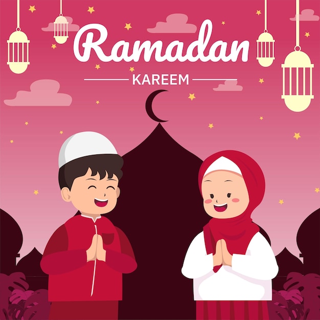 Vector ramadhan kareem (en inglés)