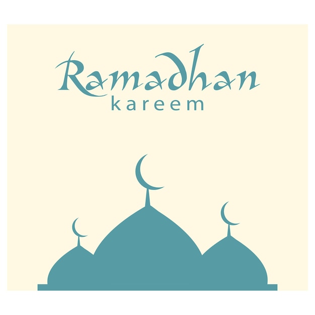 Ramadhan kareem poster banner fondo de pantalla islámico mousque logo icono diseño plano vector