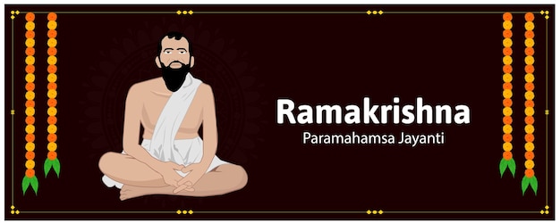 Ramakrishna Paramahamsa Jayanti Vector Ilustración