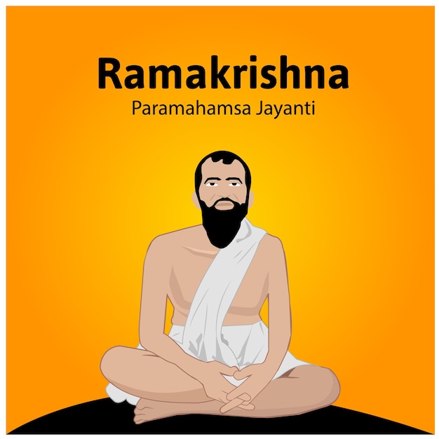 Ramakrishna Paramahamsa Jayanti Vector Ilustración