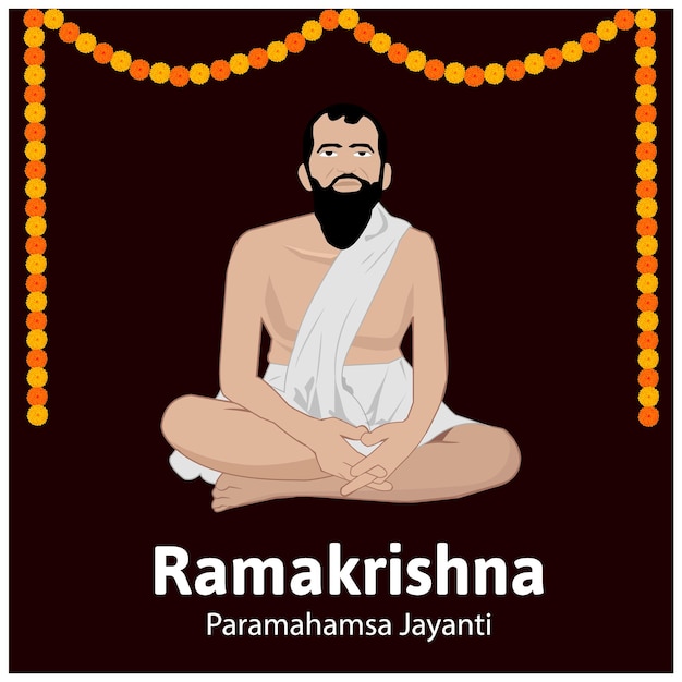 Ramakrishna Paramahamsa Jayanti Vector Ilustración