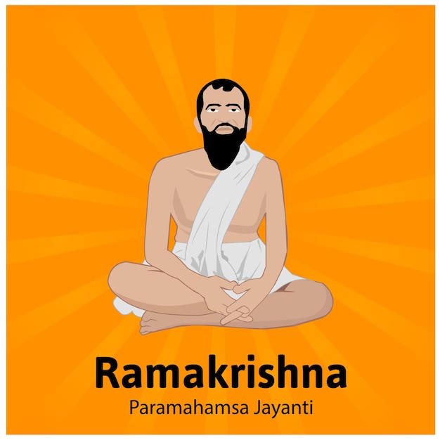 Ramakrishna Paramahamsa Jayanti Vector Ilustración