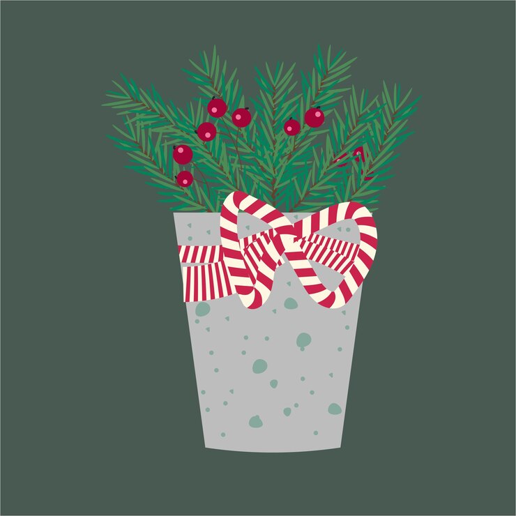 Vector ramas de abeto en florero