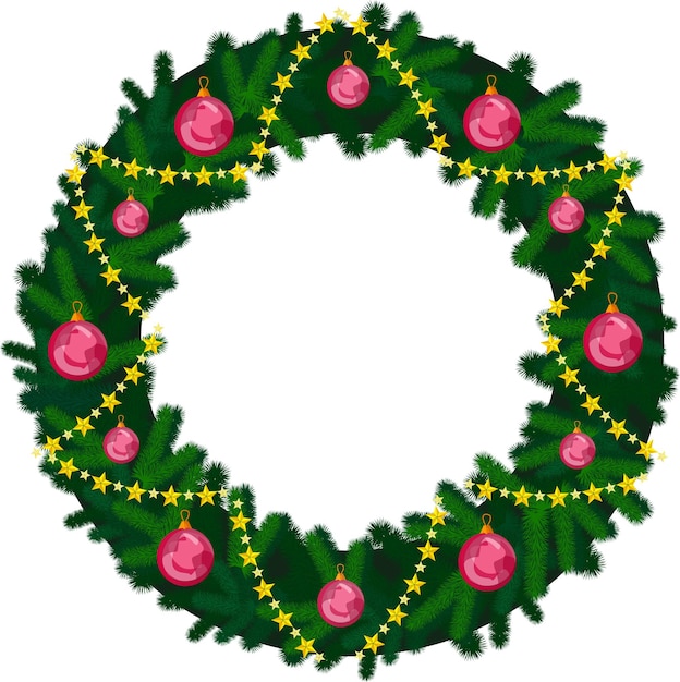 Ramas de los árboles de Navidad con adornos y globos.