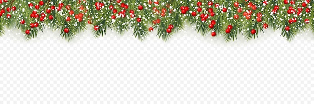 Ramas de los árboles de Navidad con bayas de acebo