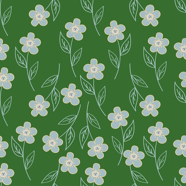 Ramas artísticas simples flores peonías dahlia y brotes con hojas patrón sin costuras mano vectorial