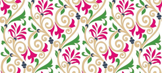 Ramas Florales Barrocas Orientales Abstractas Motivo Vintage Hojas Patrón Elegante Sin Fisuras