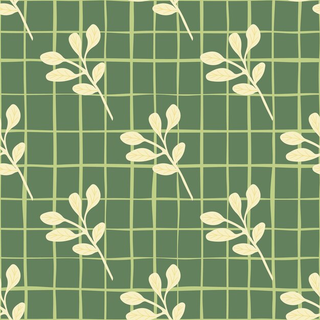 Ramas simples con hojas de patrones sin fisuras Fondo orgánico sin fin Fondo de pantalla sin fin de hoja de bosque decorativo