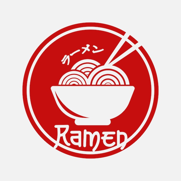 Ramen logo diseño vector comida japonesa