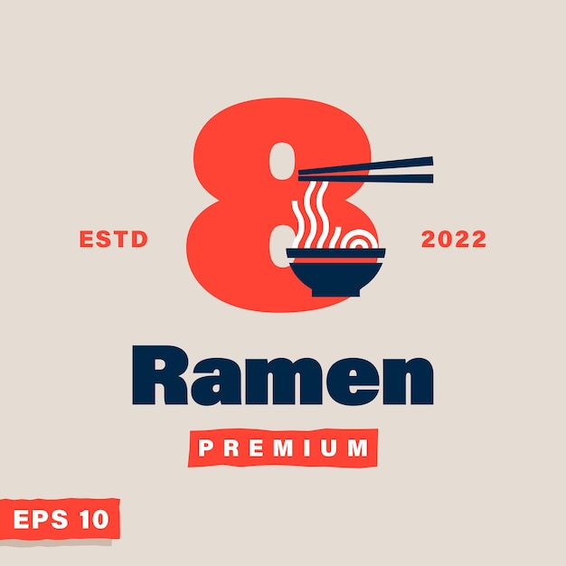 Ramen numérico 8 logotipo