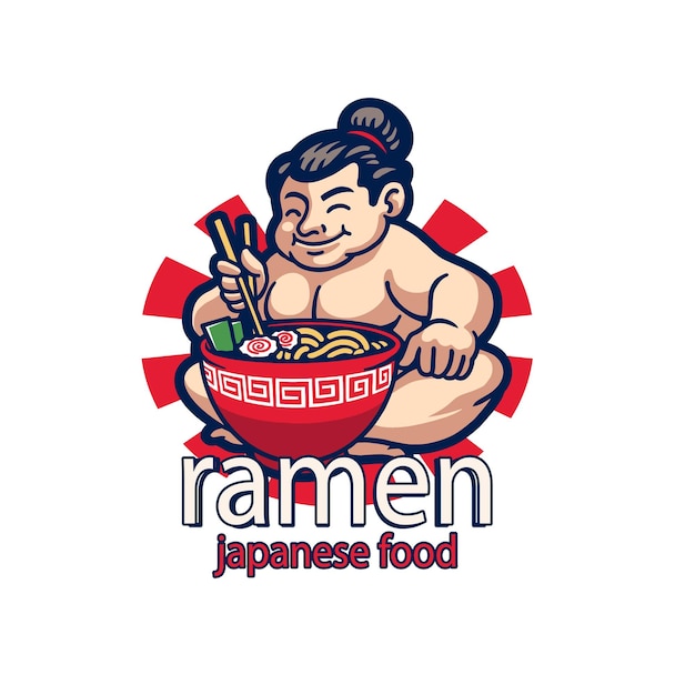 Vector ramen sumo logotipo japonés