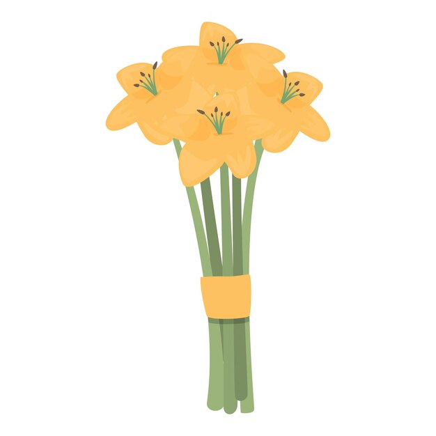 Ramo composición icono dibujos animados vector flor regalo primavera manojo