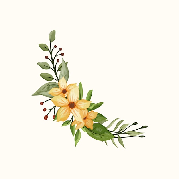 Vector ramo floral con acuarela