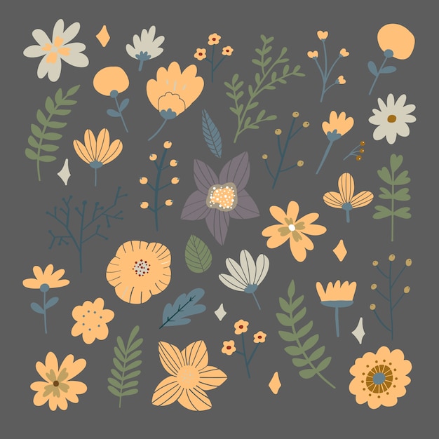 Ramo floral de dibujado a mano