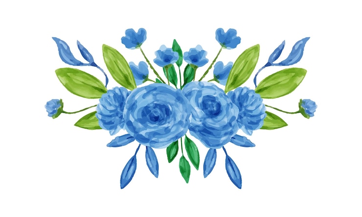 Vector ramo de flores con acuarela