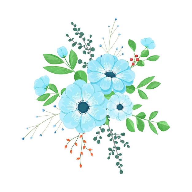 Ramo de flores azules
