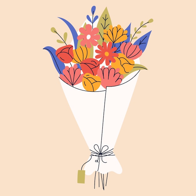 Ramo de flores bueno para tarjetas de felicitación o cartel floral de diseño de invitación