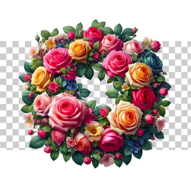 Ramo de flores en círculo
