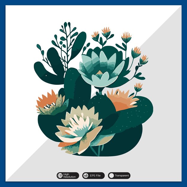 Vector un ramo de flores de colores