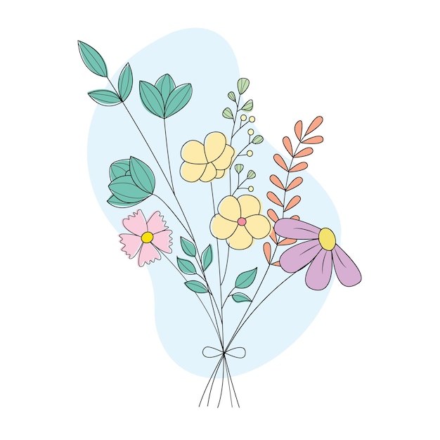 Vector ramo de flores gráfico vectorial aislado perfecto para proyectos de primavera o pascua