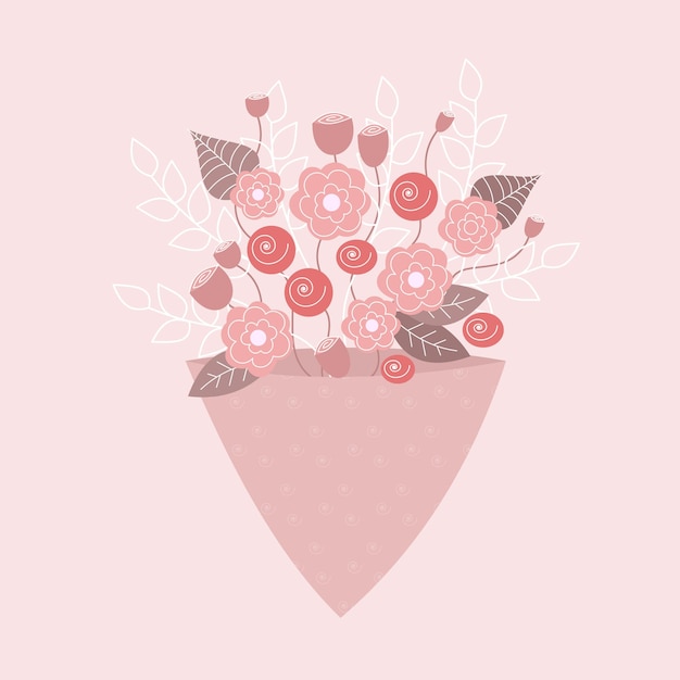 Ramo de flores de primavera Ilustración vectorial plana