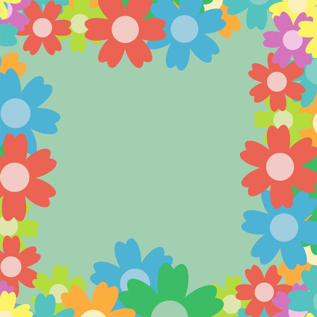 Ramo de flores simple de color sobre fondo de color Marco con decoración Tarjeta para boda cumpleaños vacaciones Ilustración de fondo vectorial