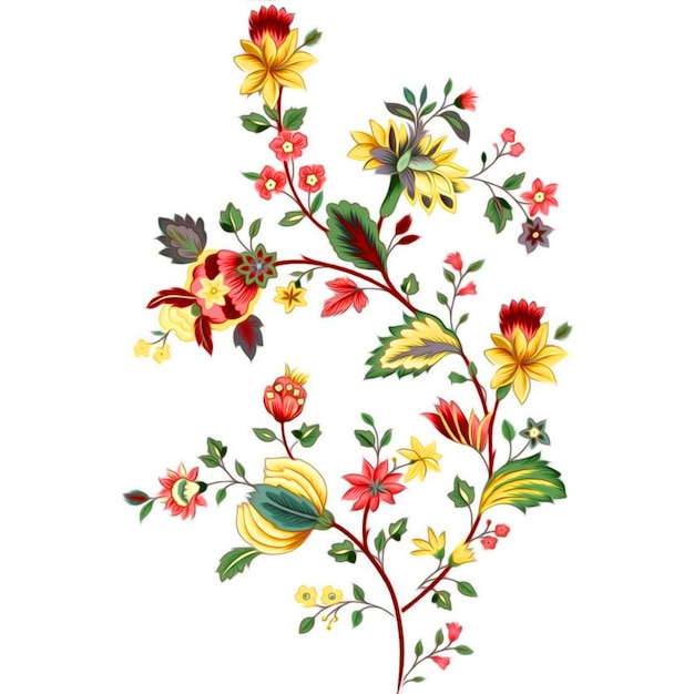 Un ramo de flores sobre un fondo blanco.