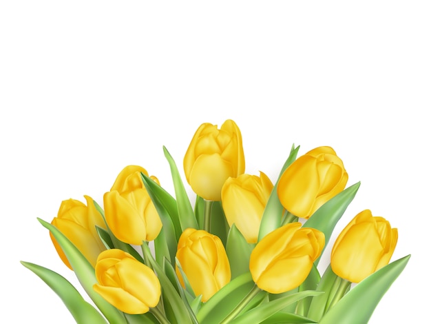 Ramo de flores de tulipán amarillo