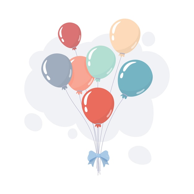 Ramo de globos con cinta Globos de cumpleaños de color suave