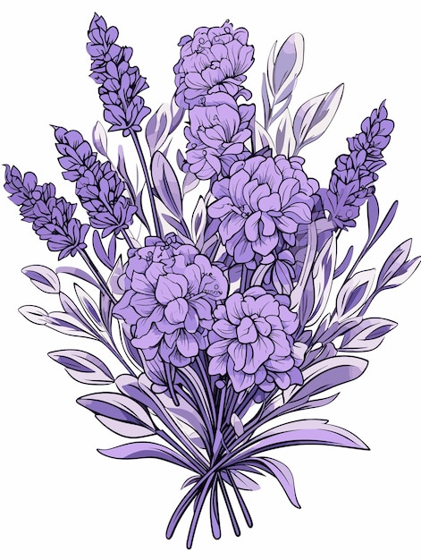 Ramo de lavanda Provenza ramas de flores púrpuras Francia las flores de lavanda vector