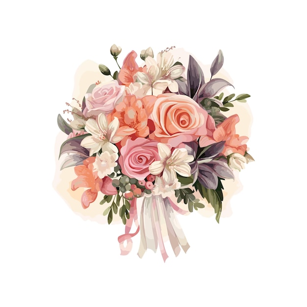 Vector el ramo de la novia de la boda pequeñas flores clipart