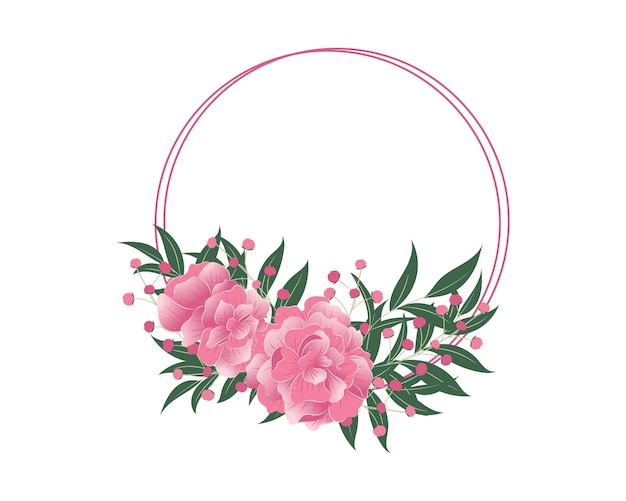 ramo de rosas en marco circular adecuado para tarjeta de boda invitación y tarjeta de felicitación
