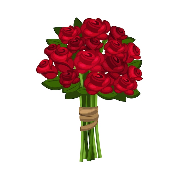 Vector ramo de rosas rojas brillantes