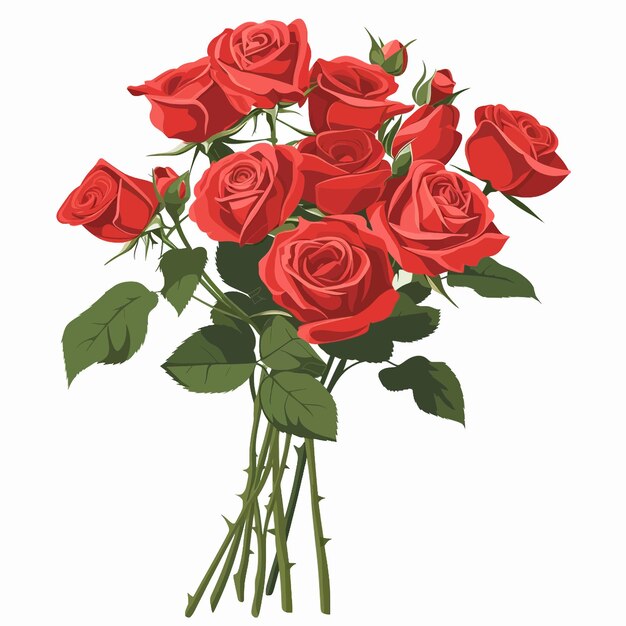 Vector ramo de rosas rojas día de san valentín 103