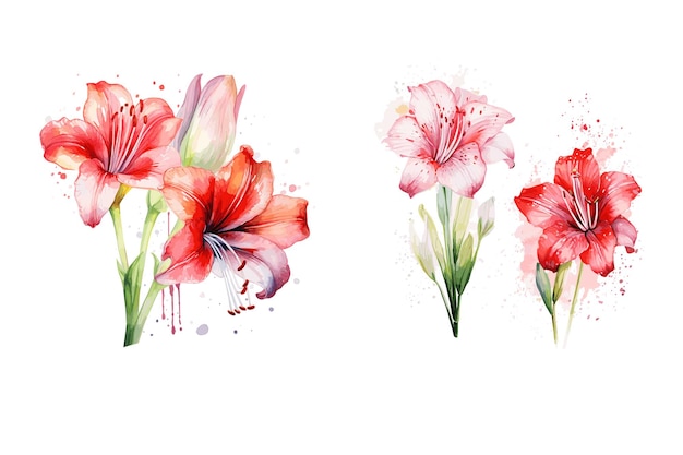 Ramo de tulipanes rosados acuarela rosa creativo colorido diseño floral vector descargar