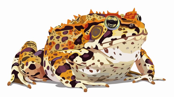Vector rana con cuernos argentina y sapo ornado ceratophrys ornata
