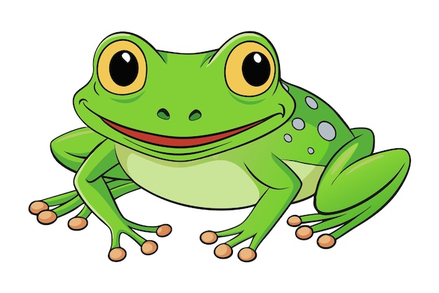 Rana de dibujos animados sonriente