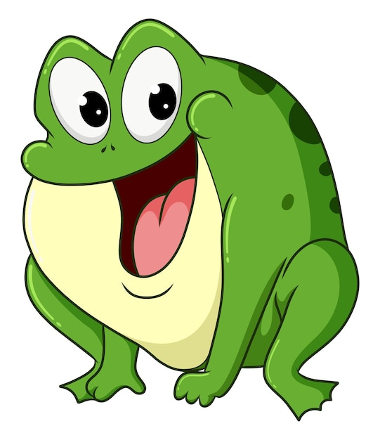 La rana grande está sonriendo y tiene un cuerpo gordo de ilustración.