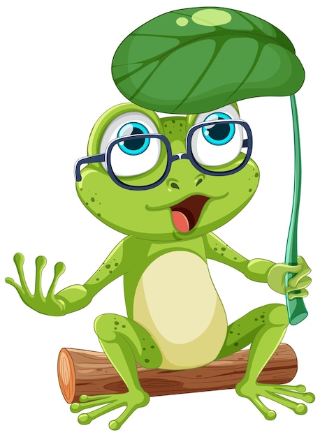 Rana verde con gafas
