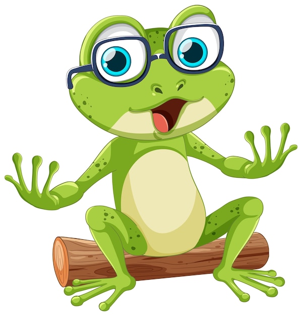 Rana verde con gafas