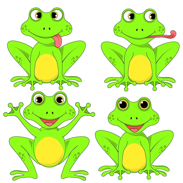 Ranas en fondo blanco en vector EPS 10.
