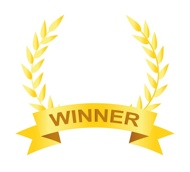 Ranking Laurel con pancartas de cinta roja. Ganador de premios. Vector