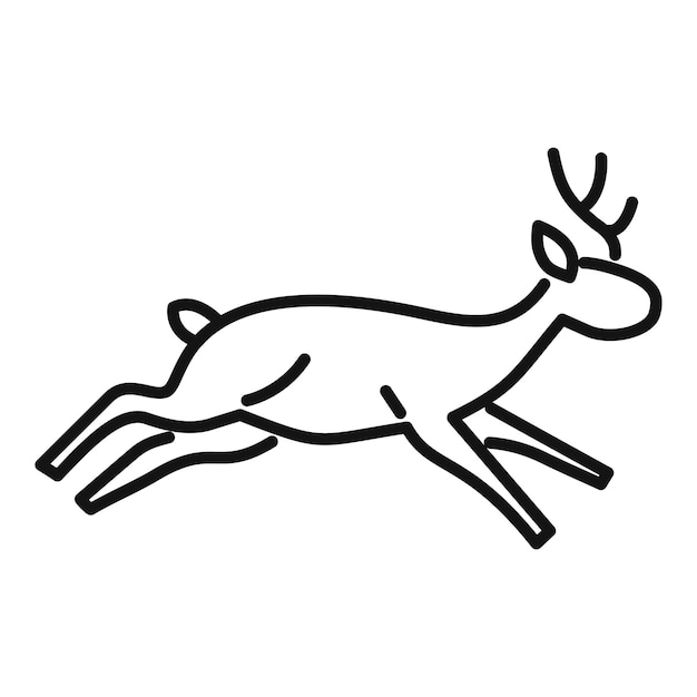 Rano salvaje rápido corriendo con grandes cuernos logotipo de arte de línea minimalista
