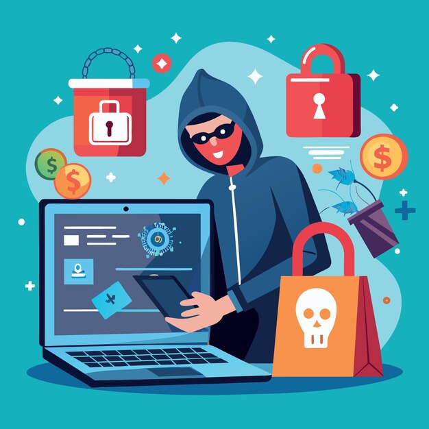 Ransomware crimen informático hacker ataque a la red de la compañía pedir dinero para desbloquear datos a través de Internet