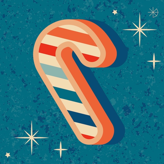 Ranura retro tarjeta de Navidad ilustración vectorial